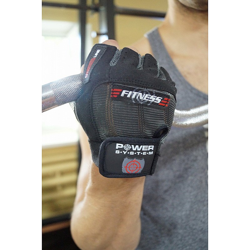 Перчатки для фитнеса и тяжелой атлетики Power System Fitness PS-2300 L Grey/Black фото товару
