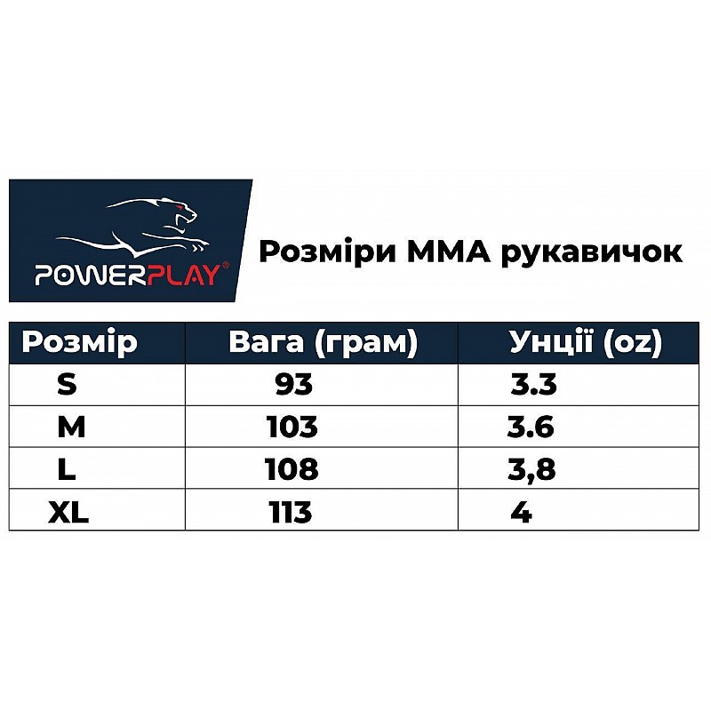 Рукавички для MMA PowerPlay 3055 Червоно-Чорні S фото товару
