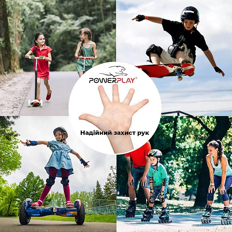 Велорукавички PowerPlay 001 Фламінго Блакитні S фото товару