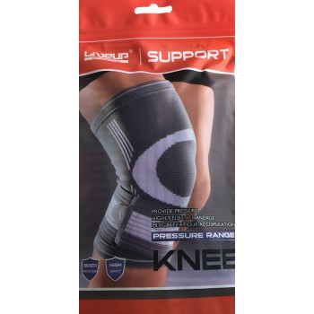 Фіксатор коліна LiveUP KNEE SUPPORT сірий / білий M - фото 2
