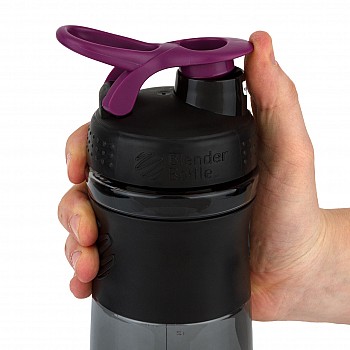 Спортивная бутылка-шейкер BlenderBottle SportMixer 20oz/590ml Black/Plum (ORIGINAL) - фото 2