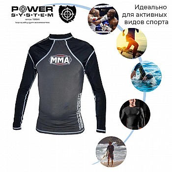 Рашгард для MMA Power System 010 Combat S Grey/Black - фото 2