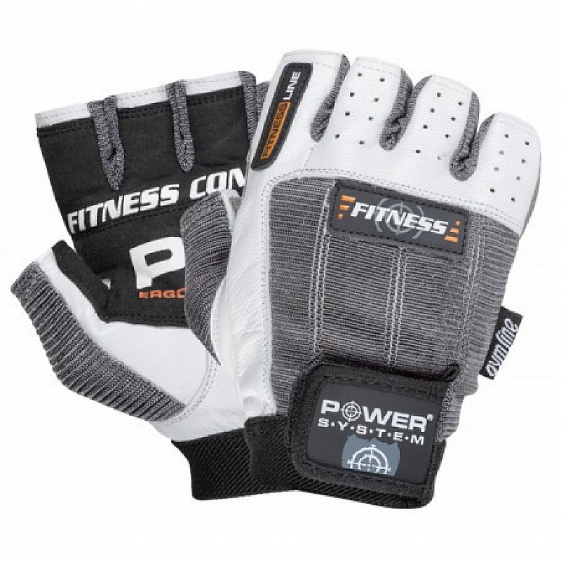 Перчатки для фитнеса и тяжелой атлетики Power System Fitness PS-2300 Grey/White XS